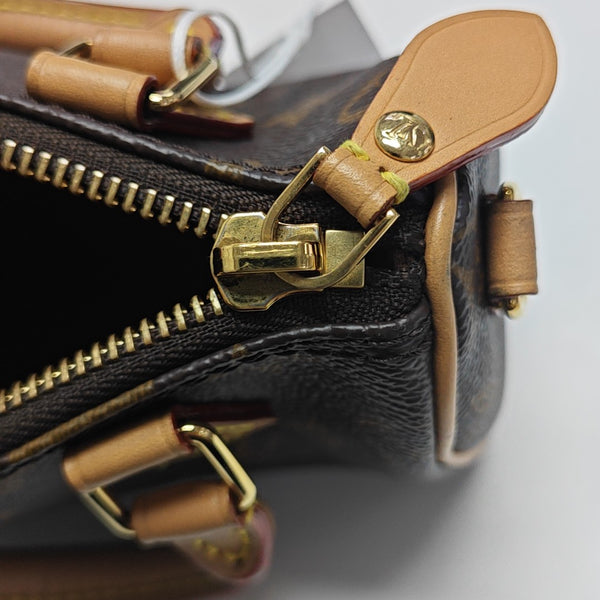 SPEEDY Nano Monogram Coated Canvas Brown
