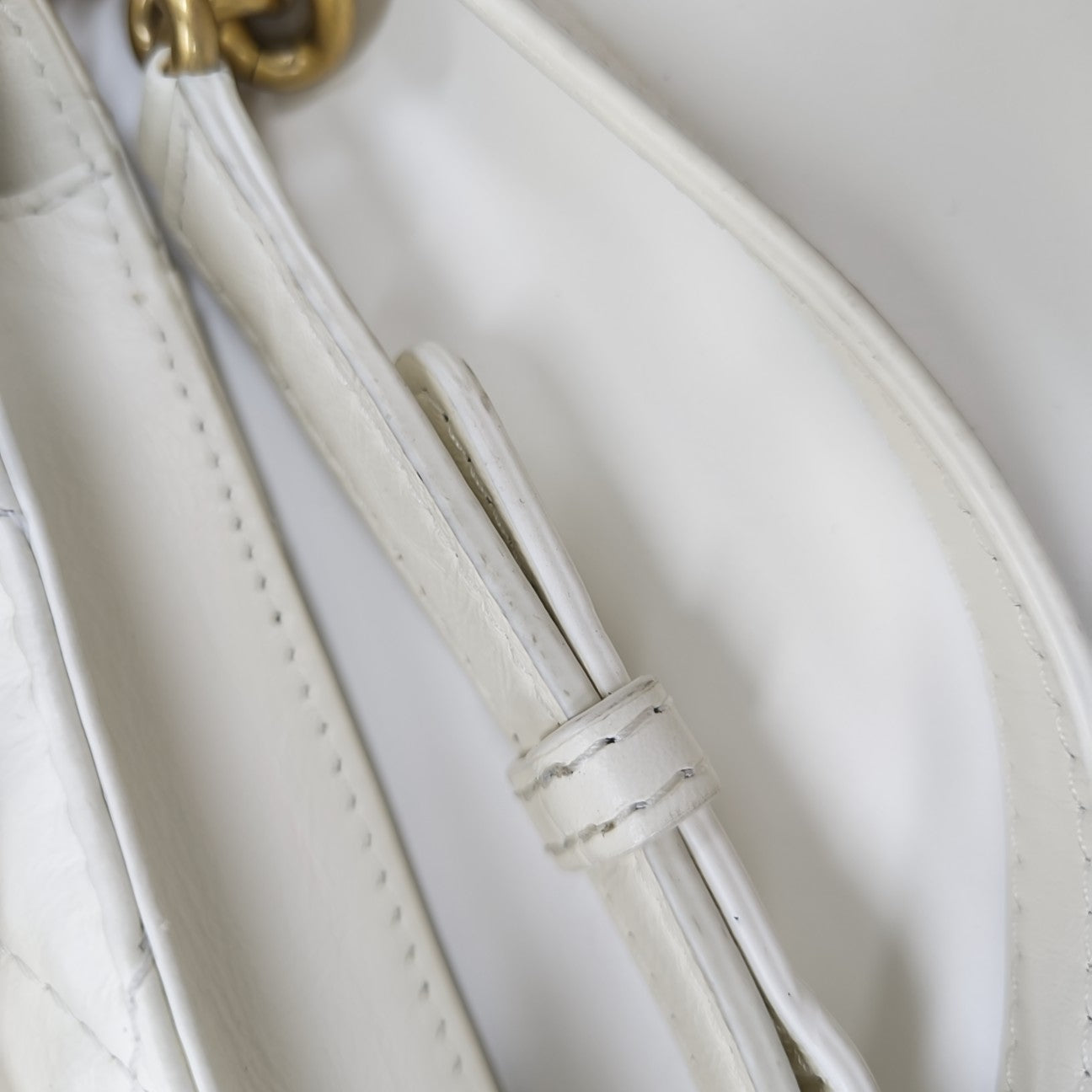 Quilted Calfskin Shoulder Bag Mini White