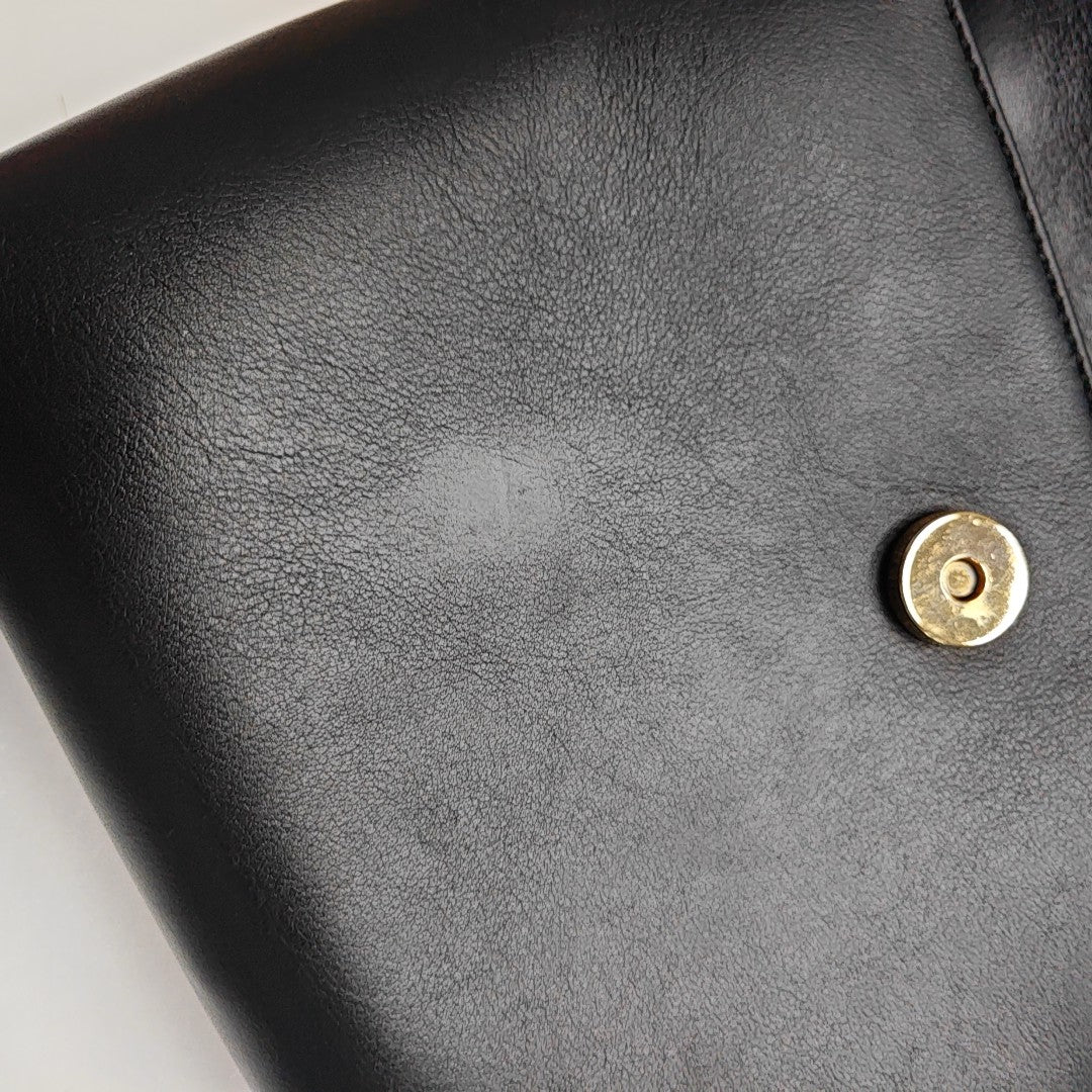 Leather Shoulder Bag Black