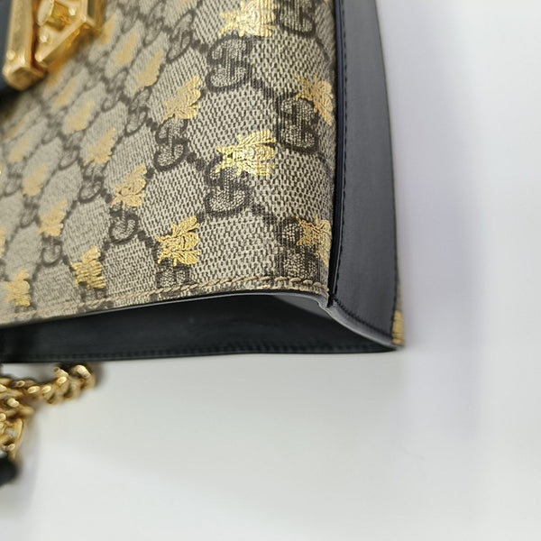 Padlock Small Monogram Coated Canvas Beige