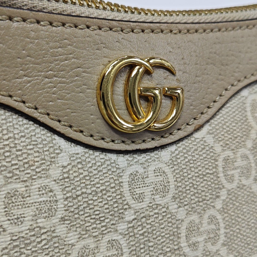 Ophidia Small Monogram Coated Canvas Beige