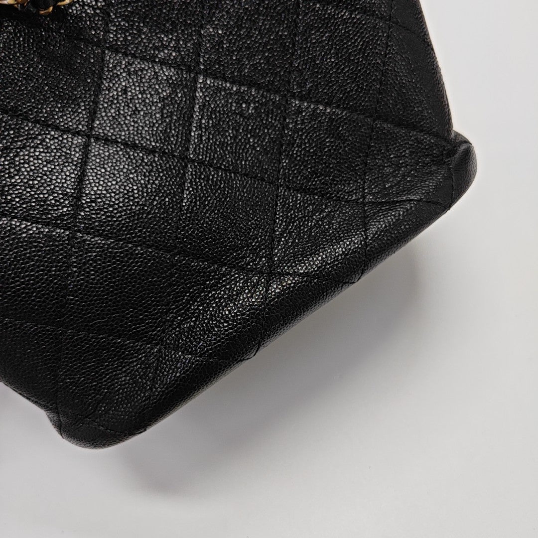 DRAWSTRING Quilted Calfskin Black