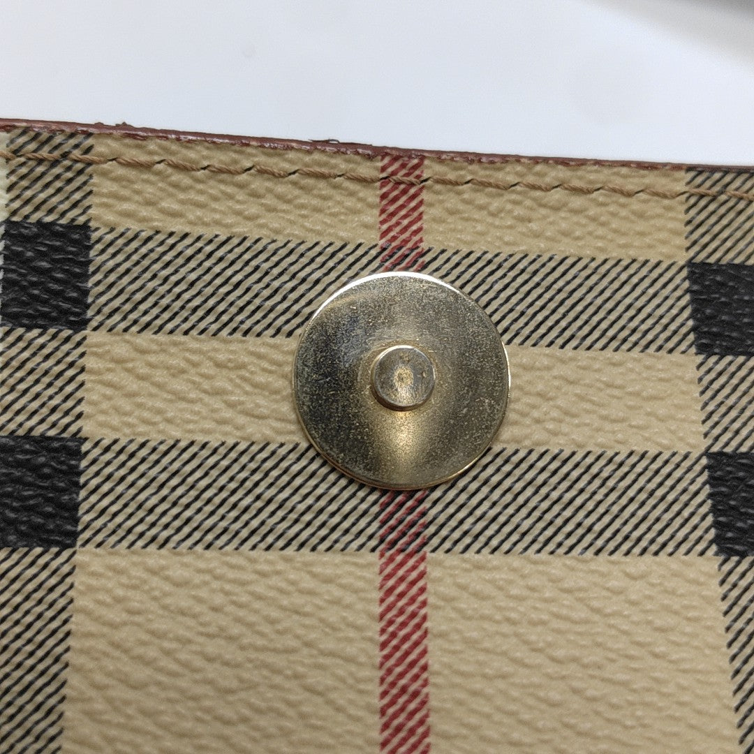 Coated Canvas Top Handle Bag Brown