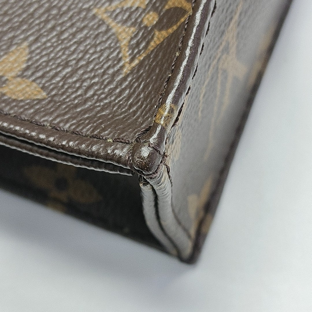 SAC PLAT Mini Monogram Coated Canvas Brown