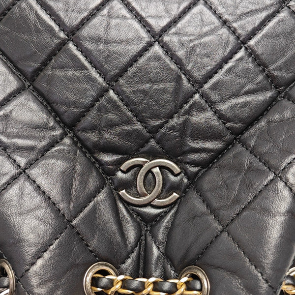 GABRIELLE Small Quilted Calfskin Black