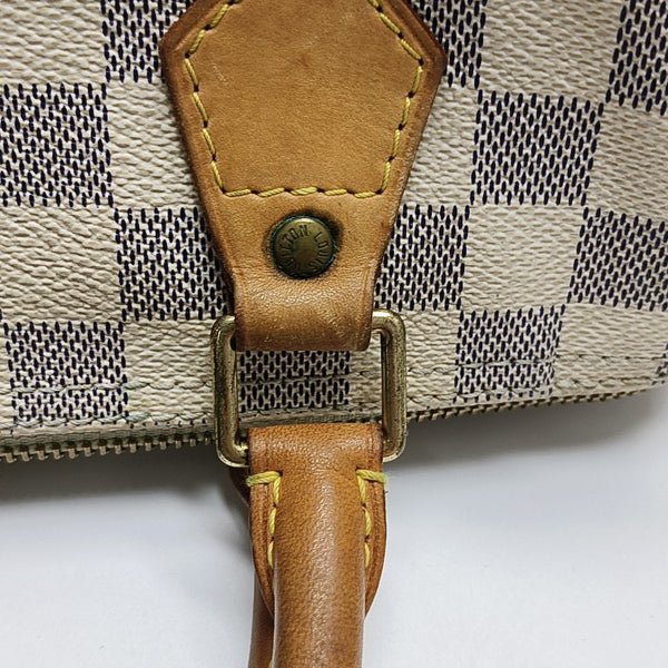 SPEEDY 25 Damier Azur Coated Canvas White
