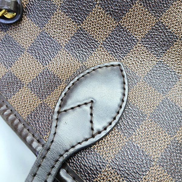 Authenticated pre-owned  NEVERFULL MM Damier Ebene Coated Canvas Brown - Tote Bag at Looply
