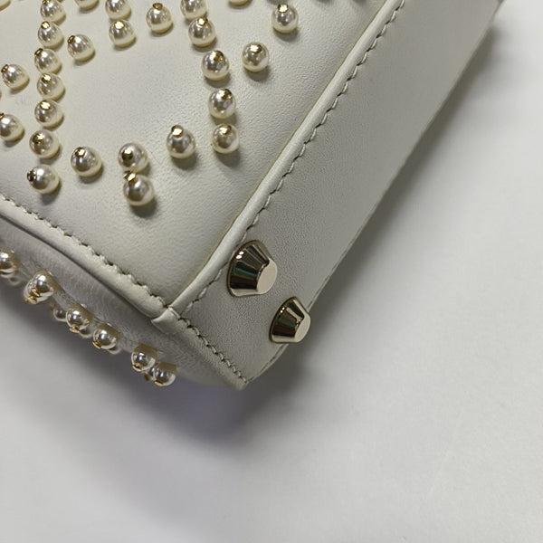 Authenticated pre-owned  Lady Dior Super Mini Quilted Lambskin White - Tote Bag at Looply
