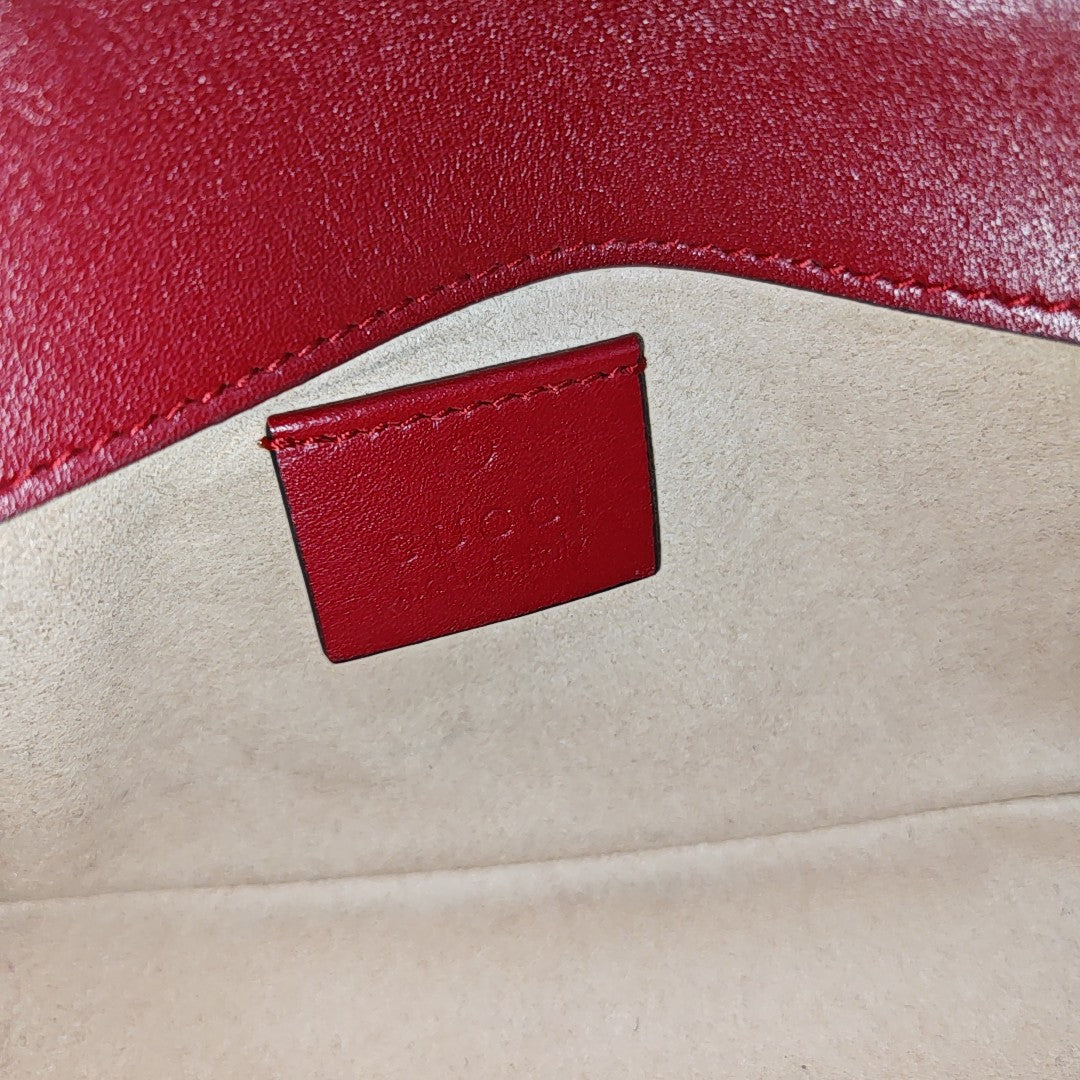 GG Marmont Mini Quilted Calfskin Red