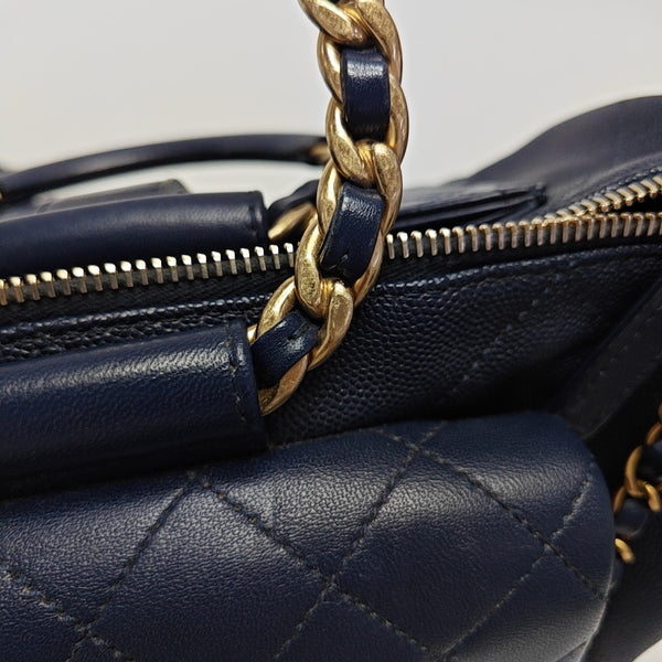 IN THE LOOP Quilted Grained Calfskin Blue