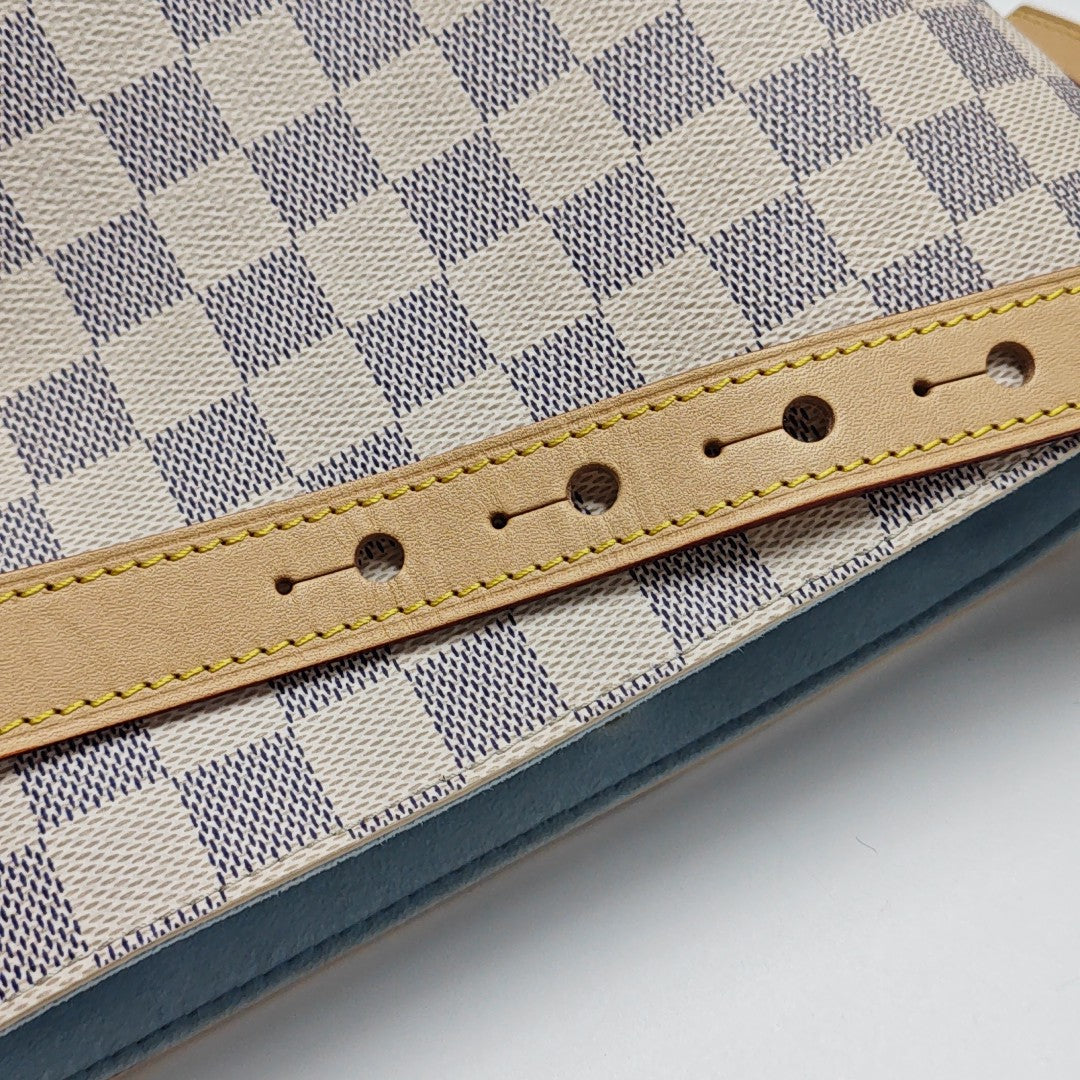 ALL IN PM Damier Azur Coated Canvas White