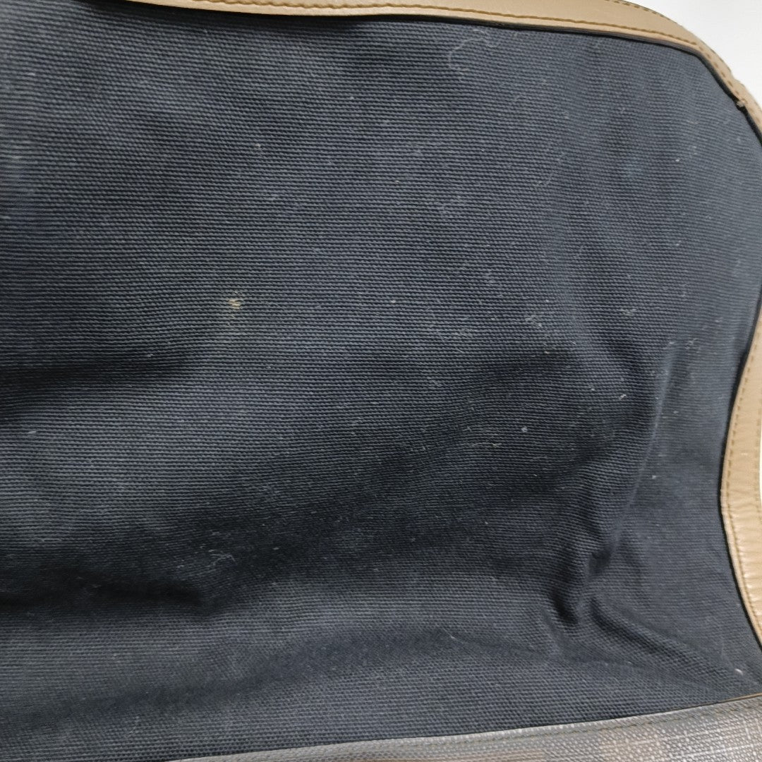 Coated Canvas Shoulder Bag Brown