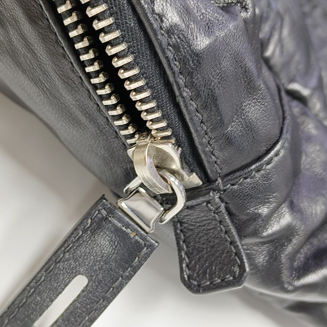 Lambskin Top Handle Bag Black