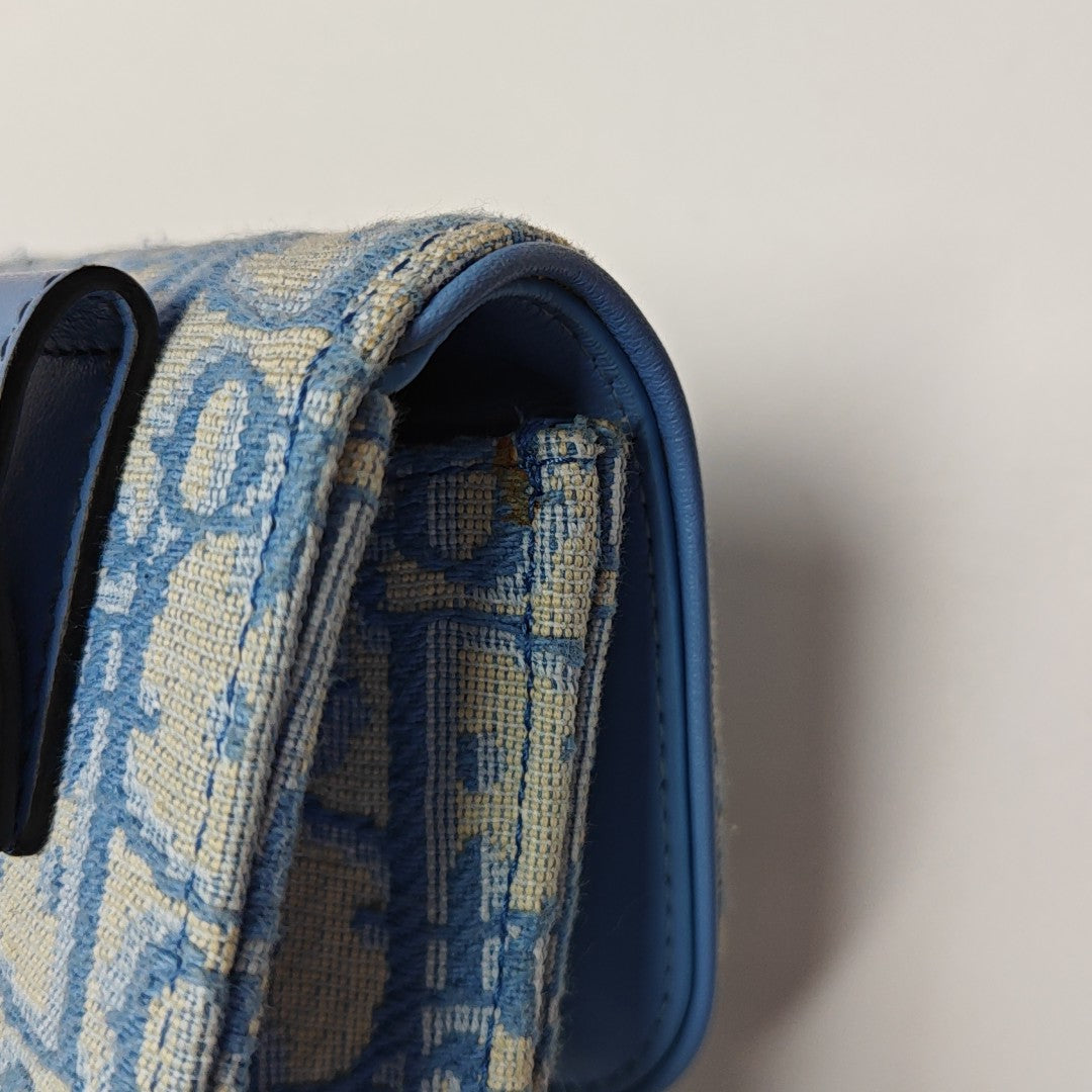 Saddle Mini Oblique Canvas Blue