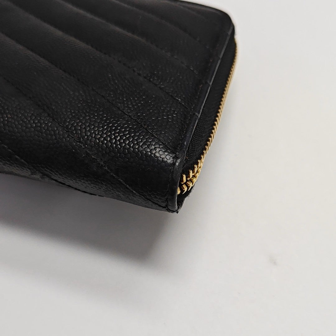 MONOGRAM Chevron Calfskin Black