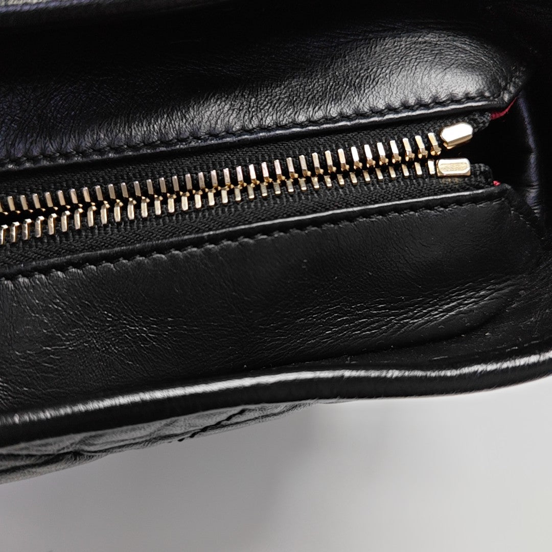 GABRIELLE Small Quilted Calfskin Black