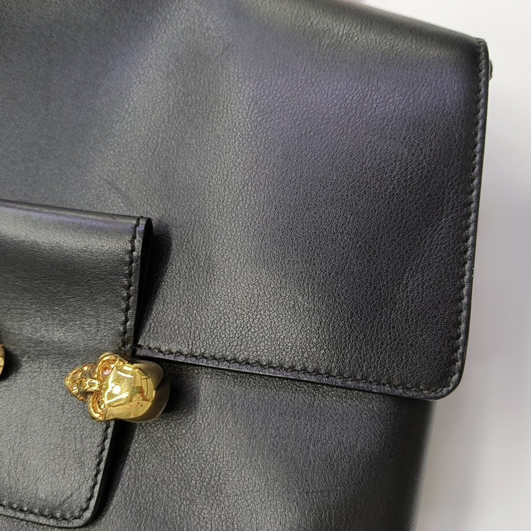 Calfskin Shoulder Bag Black