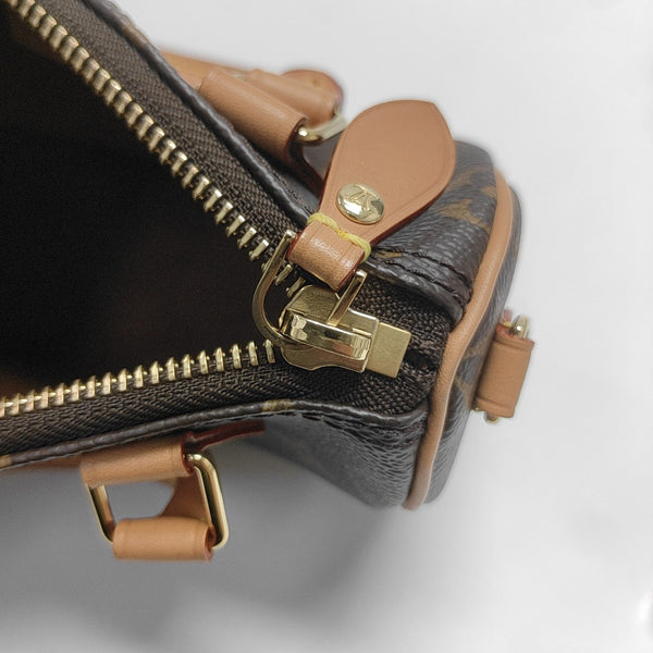 SPEEDY Nano Monogram Coated Canvas Brown