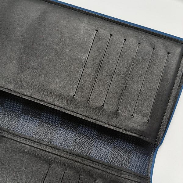 BRAZZA Damier Coated Canvas Blue Wallet