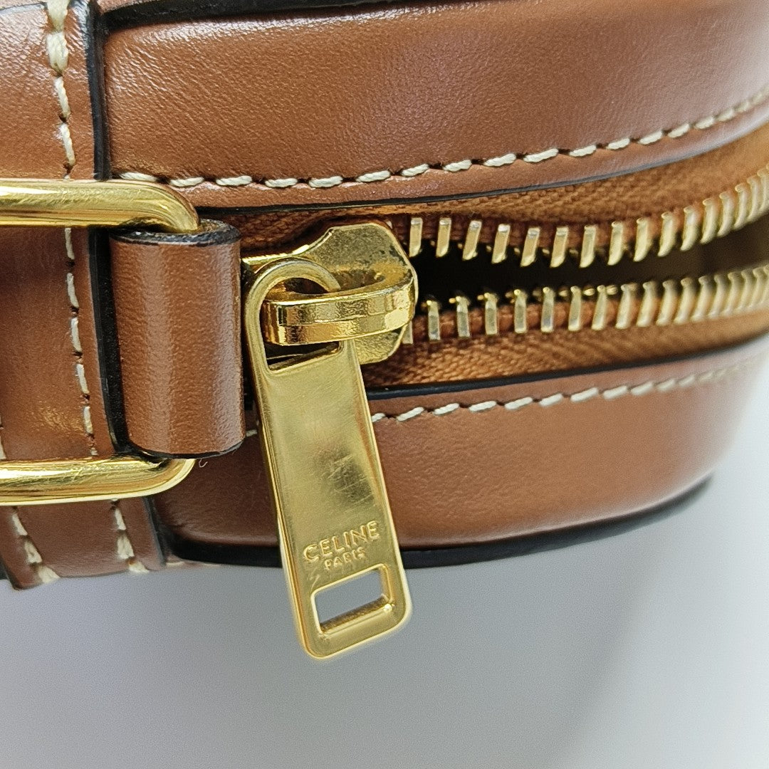 Authenticated pre-owned  TRIOMPHE CANVAS Small Coated Canvas Brown - Crossbody Bag at Looply