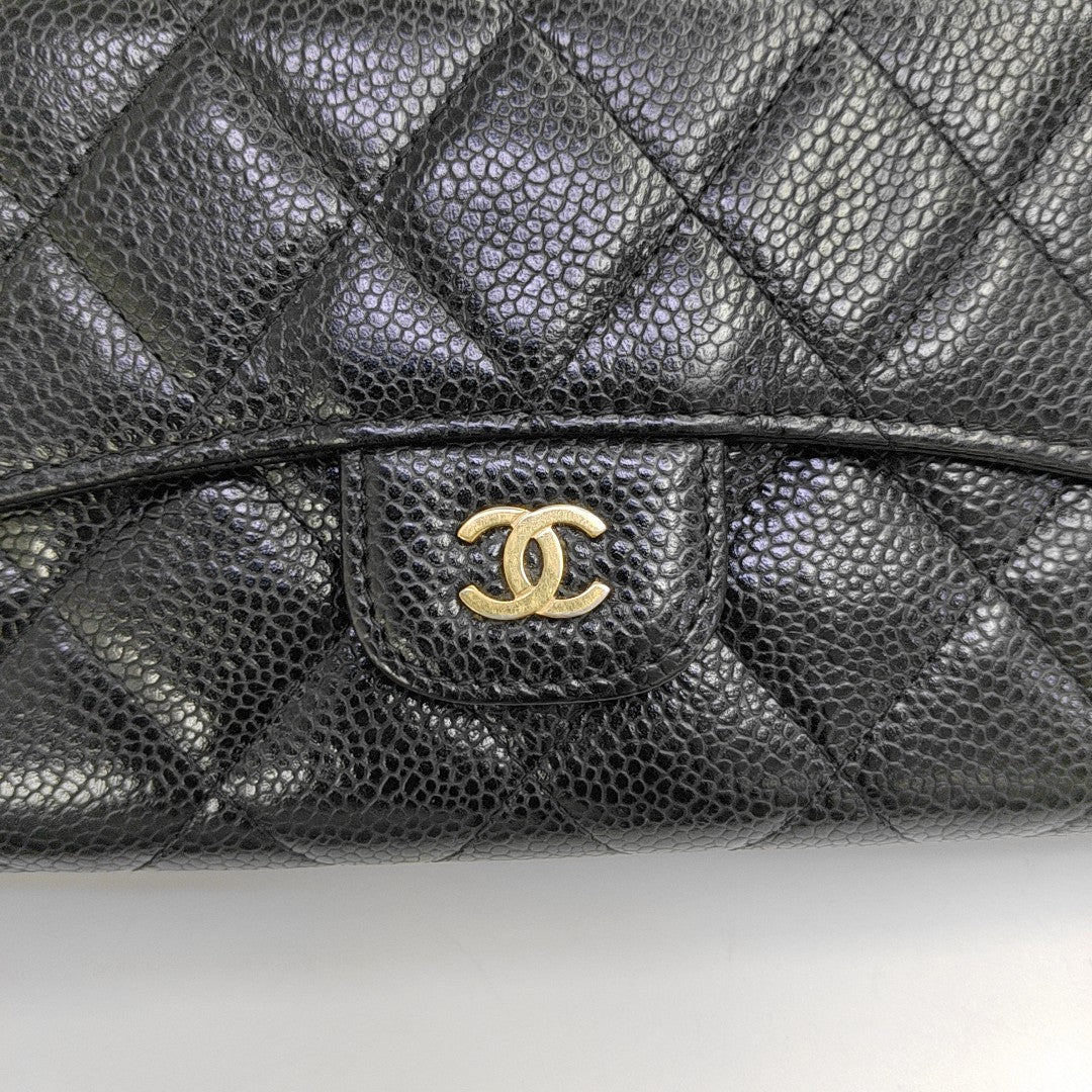 CLASSIC FLAP Mini Quilted Grained Calfskin Black