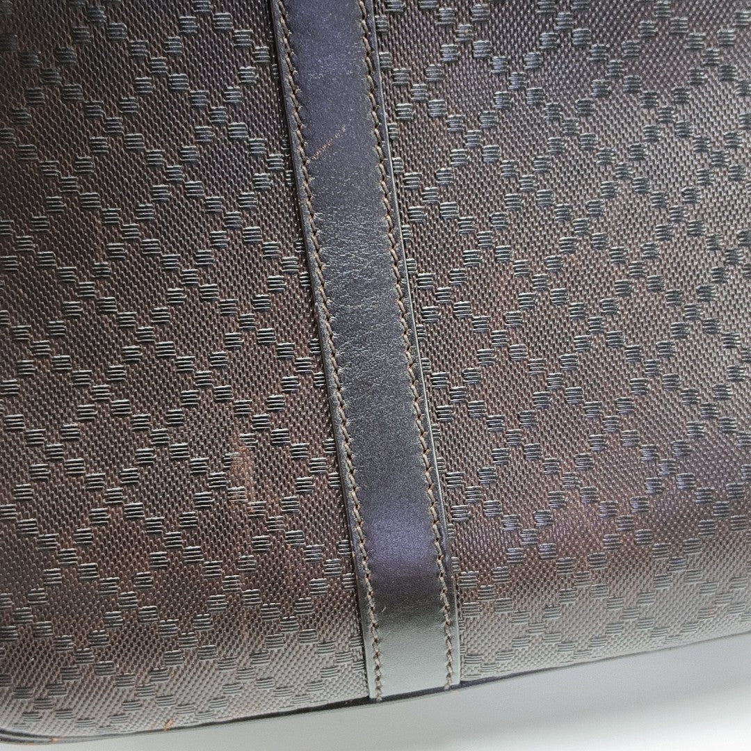 Coated Canvas Shoulder Bag Brown
