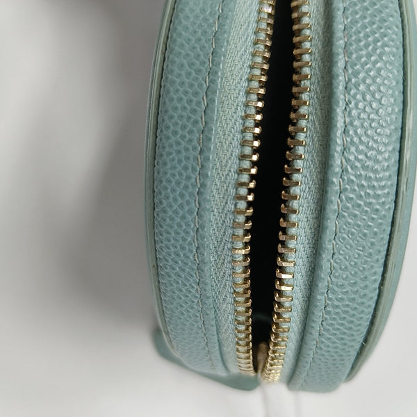 Quilted Grained Calfskin Wallet Blue