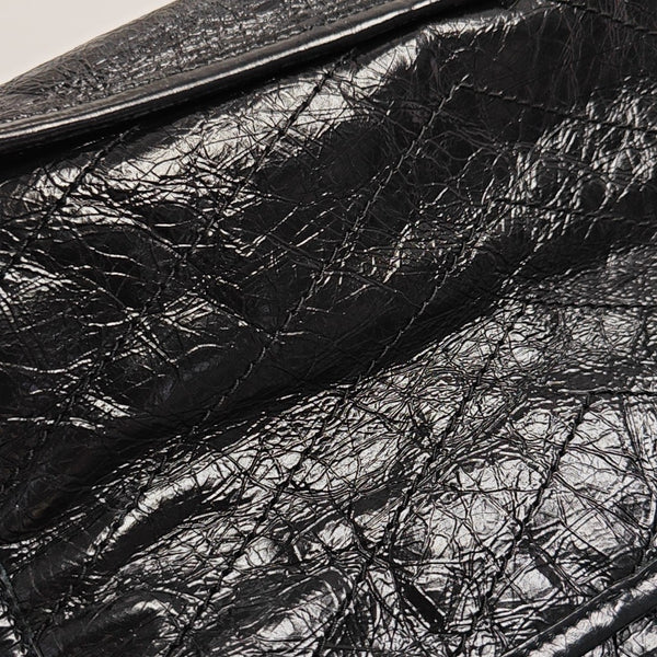 NIKI Medium Chevron Calfskin Black