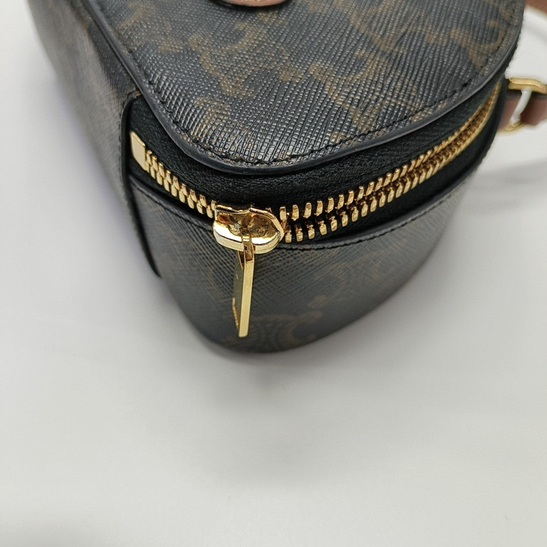TRIOMPHE Small Coated Canvas Black