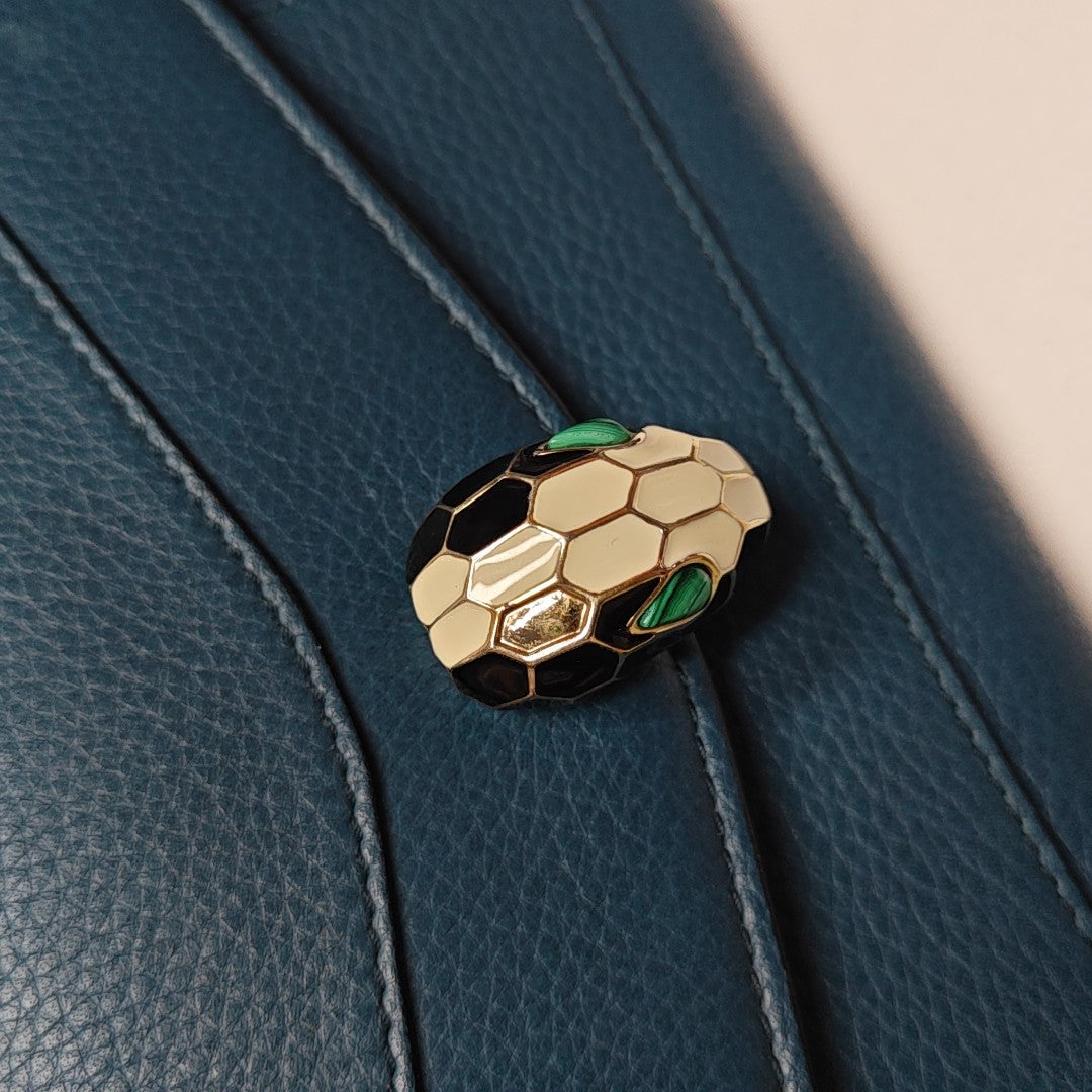 SERPENTI FOREVER Calfskin Blue Wallet