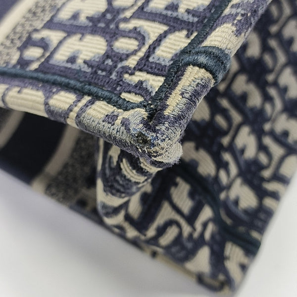 Book Tote Small Oblique Canvas Blue