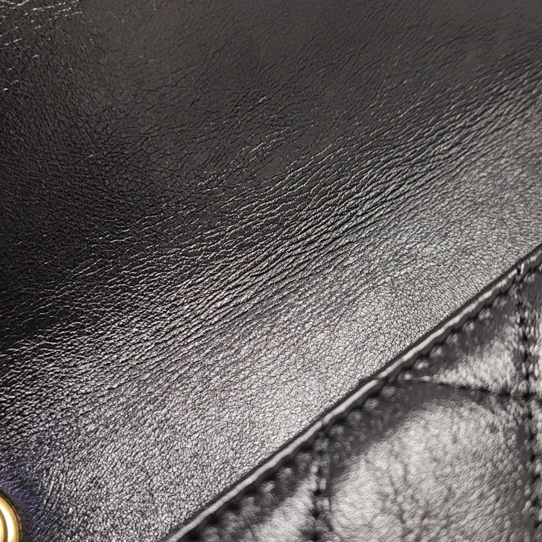 Quilted Calfskin Shoulder Bag Black
