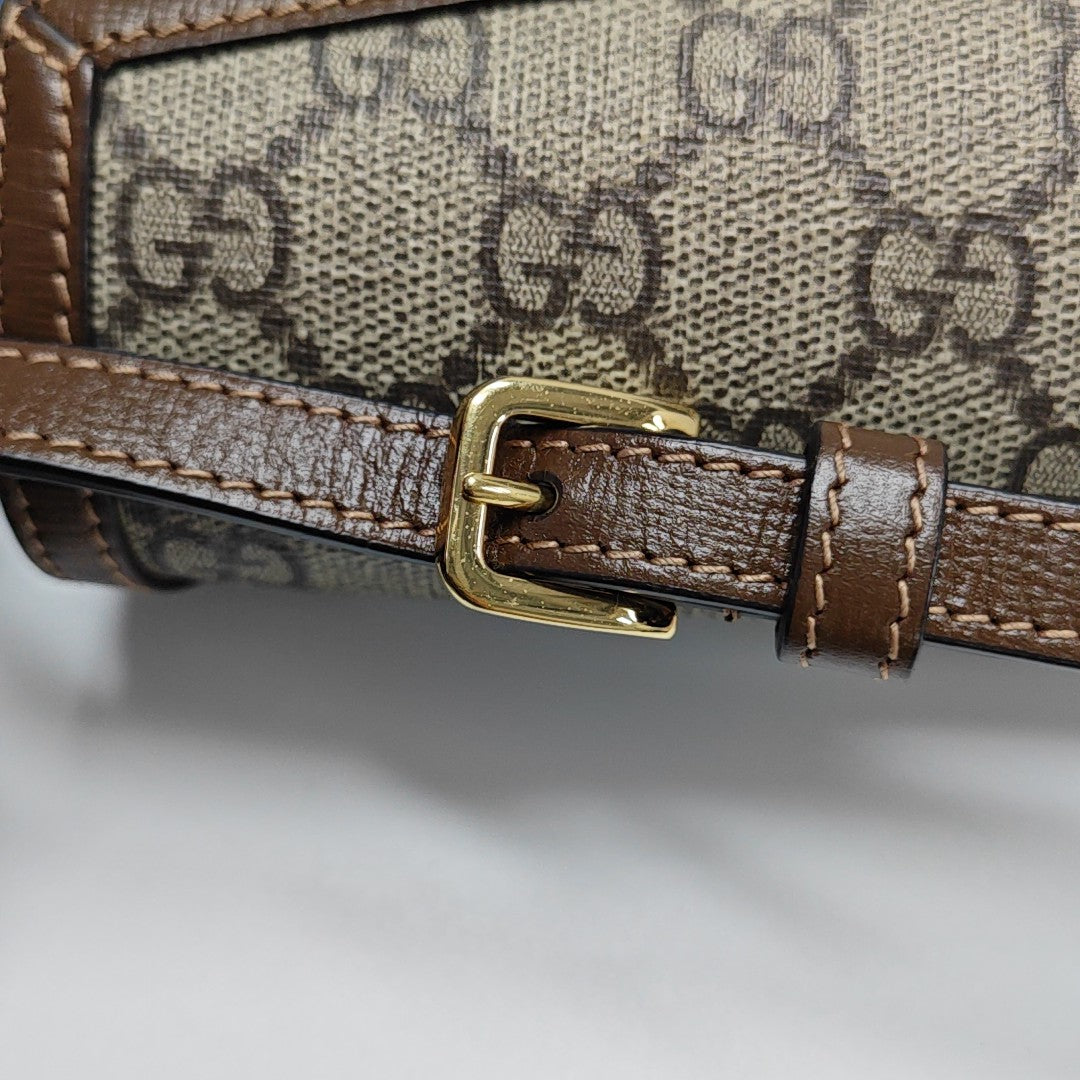 Horsebit 1955 Mini Monogram Coated Canvas Beige