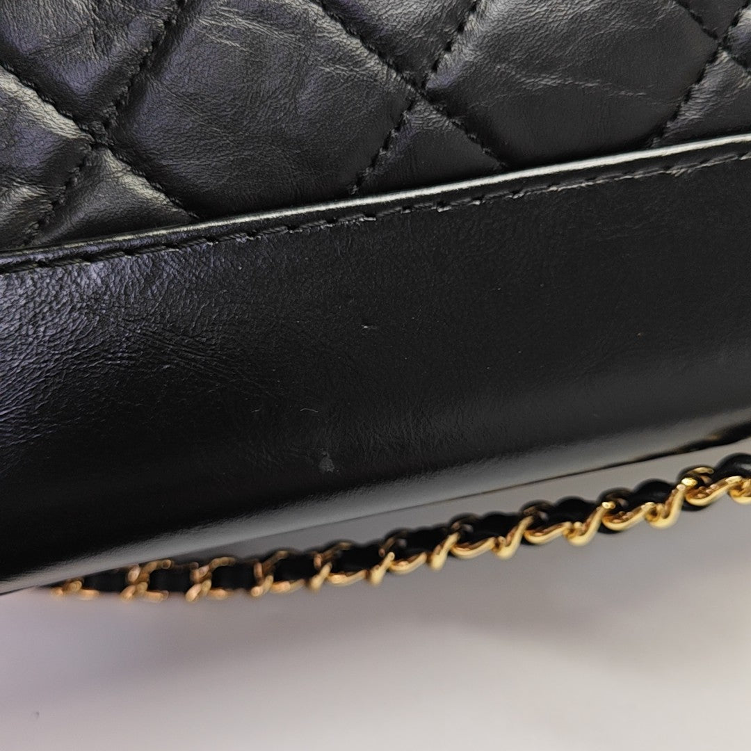 GABRIELLE Small Quilted Calfskin Black