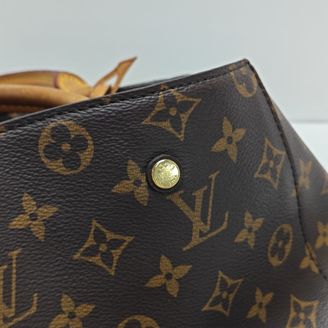 MONTAIGNE Monogram Coated Canvas Brown