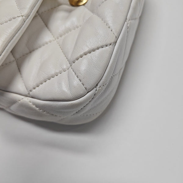 CLASSIC FLAP Mini Quilted Lambskin White