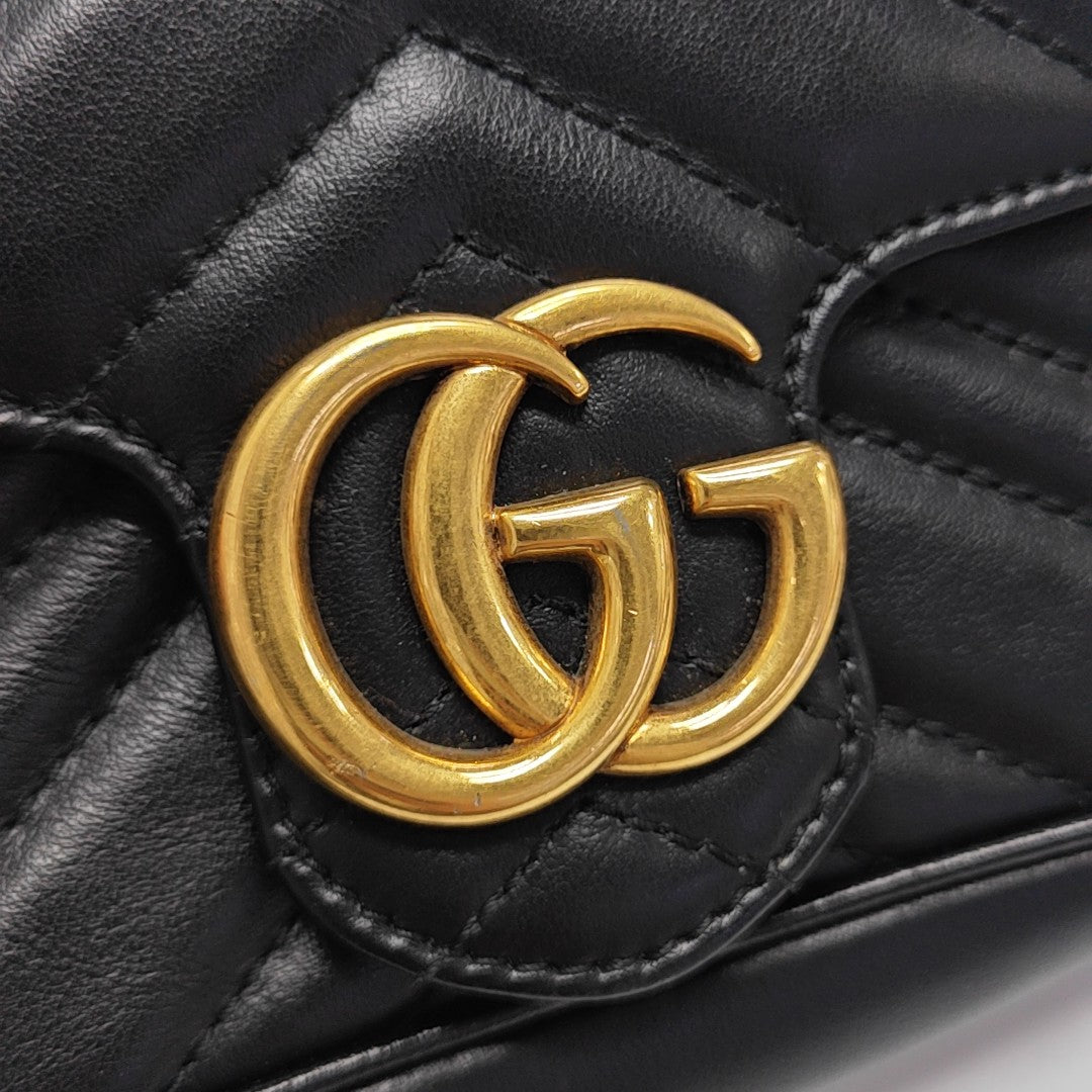 GG Marmont Mini Quilted Calfskin Black