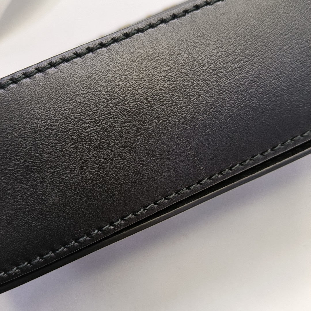 Calfskin Top Handle Bag Black