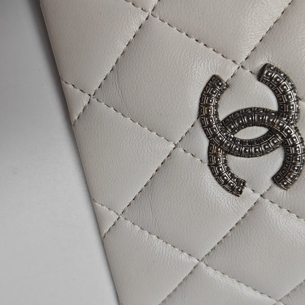 Authenticated pre-owned  CHANEL 19 Quilted Lambskin White Card Holder - Card Holder at Looply