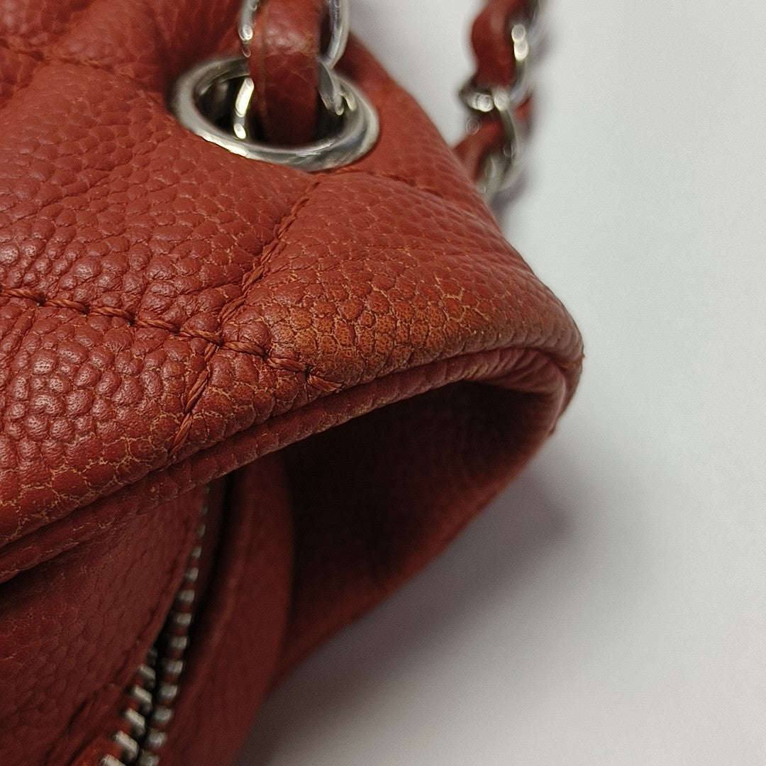 COCO SPORRAN Quilted Grained Calfskin Orange