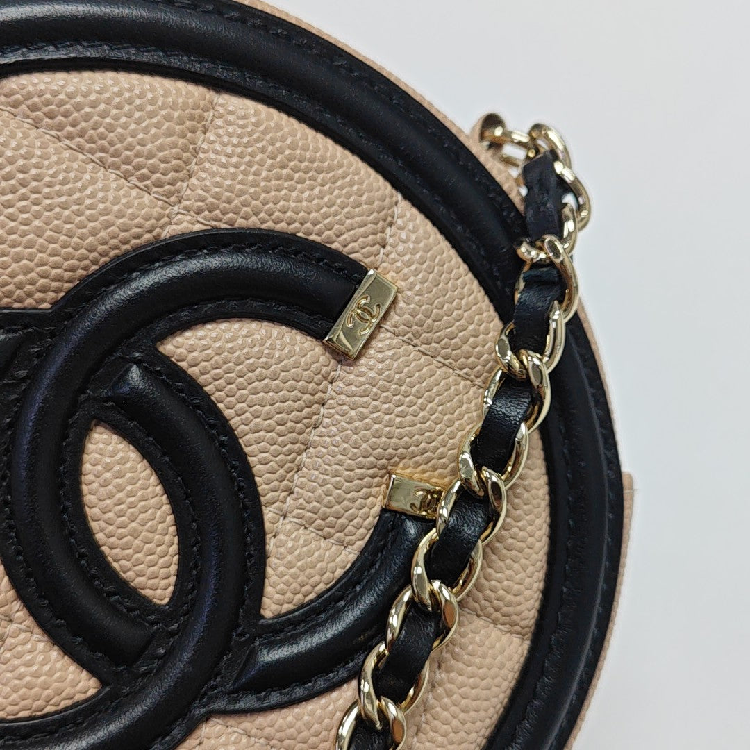 FILIGREE Mini Quilted Grained Calfskin Beige