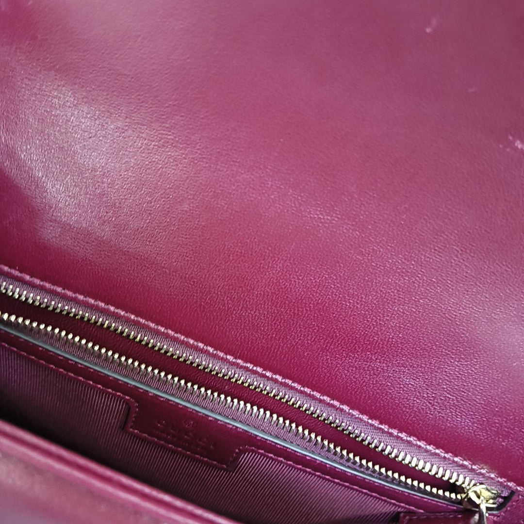 GG Marmont Medium Quilted Lambskin Red