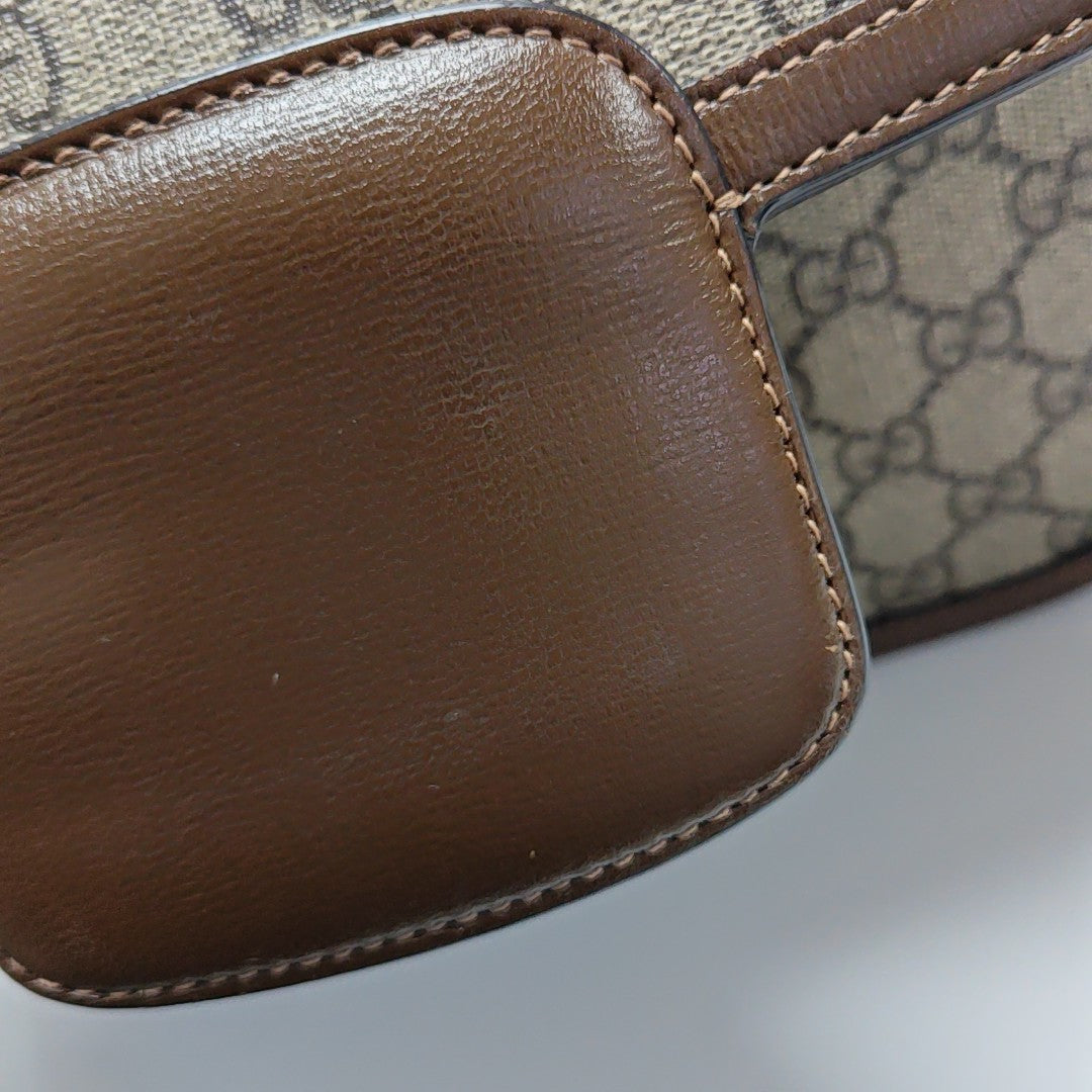 Horsebit 1955 Medium Monogram Coated Canvas Beige