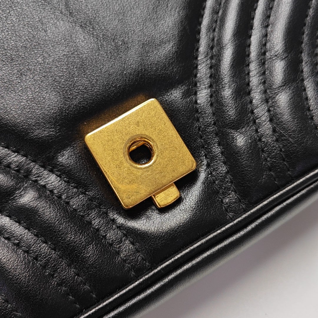 GG Marmont Small Quilted Calfskin Black