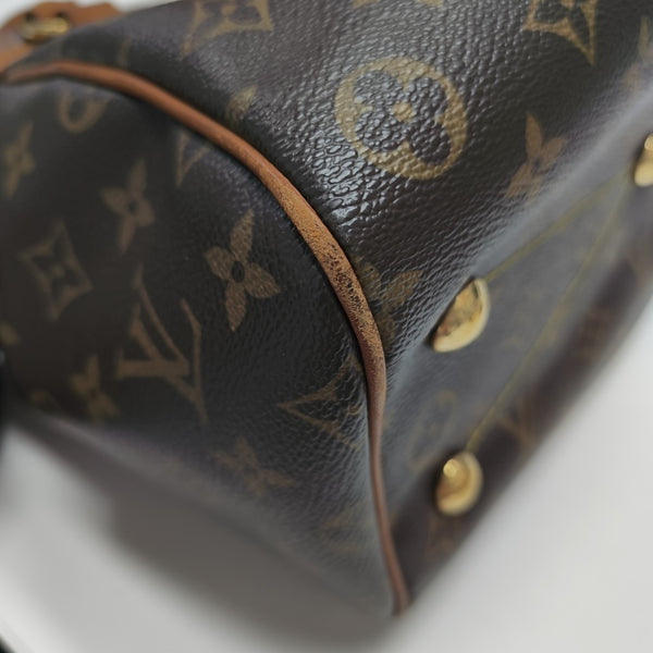 Monogram Coated Canvas Top Handle Bag Brown