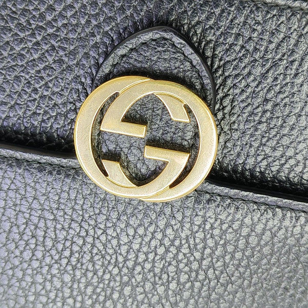 Interlocking G Small Calfskin Black