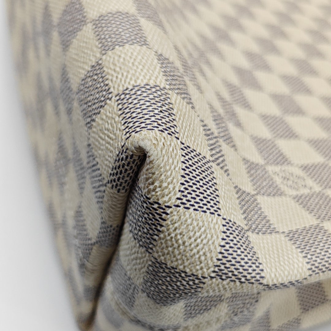 GRACEFUL PM Damier Azur Coated Canvas White