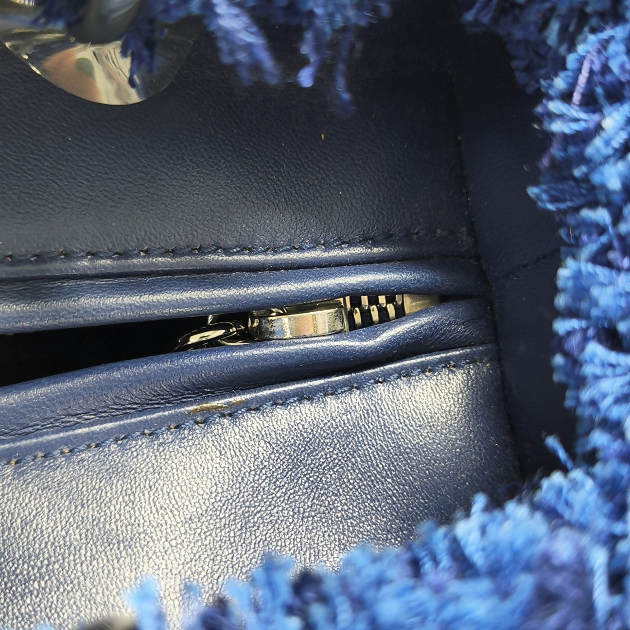 Lady Dior Medium Fabric Blue