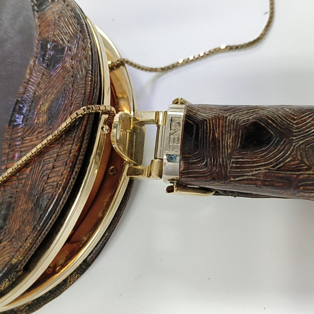 Calfskin Shoulder Bag Brown