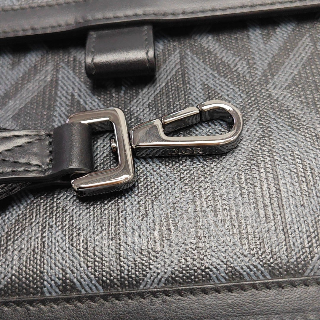 Hit The Road Oblique Coated Canvas Black